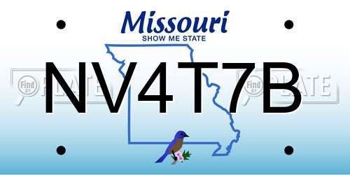 NV4T7B Missouri License Plate