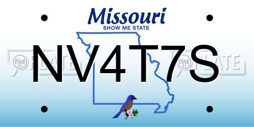 NV4T7S Missouri License Plate