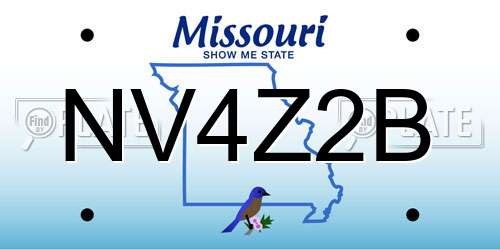NV4Z2B Missouri License Plate