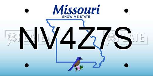 NV4Z7S Missouri License Plate