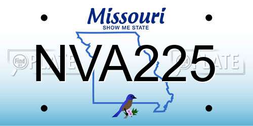 NVA225 Missouri License Plate