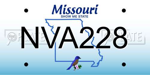 NVA228 Missouri License Plate