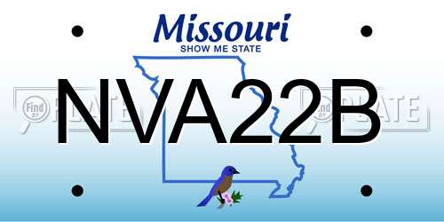 NVA22B Missouri License Plate