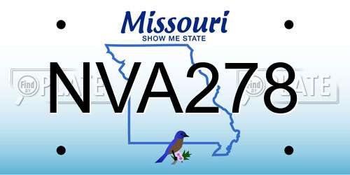 NVA278 Missouri License Plate