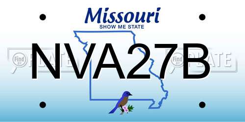 NVA27B Missouri License Plate