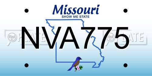 NVA775 Missouri License Plate