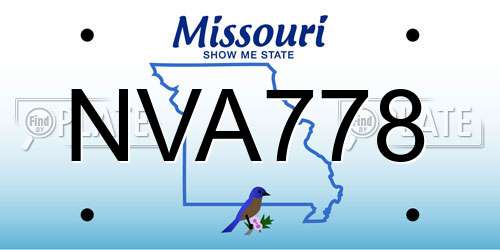 NVA778 Missouri License Plate