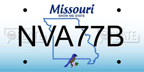 NVA77B Missouri License Plate