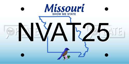 NVAT25 Missouri License Plate
