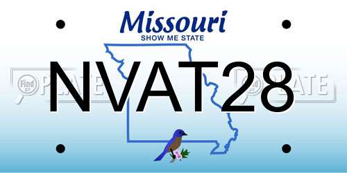 NVAT28 Missouri License Plate