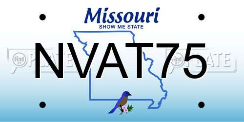 NVAT75 Missouri License Plate