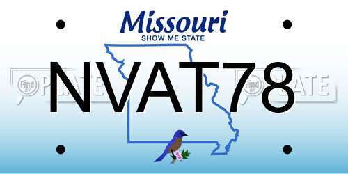 NVAT78 Missouri License Plate