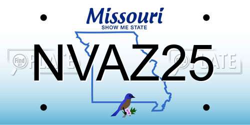 NVAZ25 Missouri License Plate
