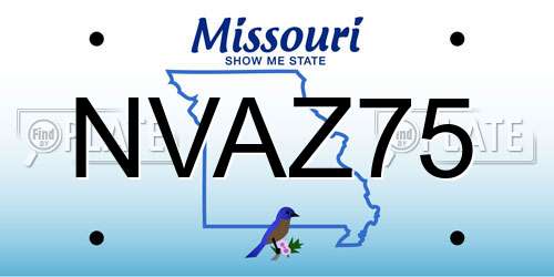 NVAZ75 Missouri License Plate