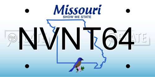 NVNT64 Missouri License Plate