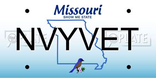 NVYVET Missouri License Plate