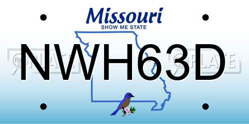 NWH63D Missouri License Plate