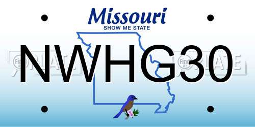 NWHG30 Missouri License Plate