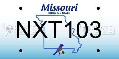 NXT103 Missouri License Plate