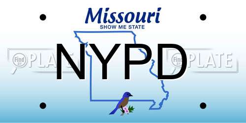 NYPD Missouri License Plate