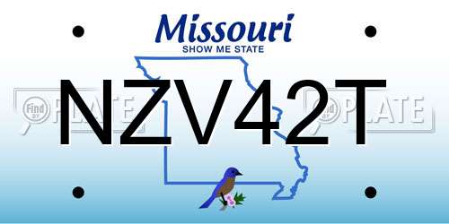 NZV42T Missouri License Plate