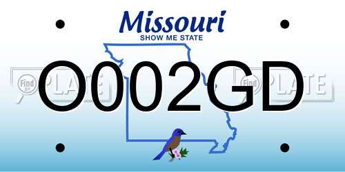 O002GD Missouri License Plate