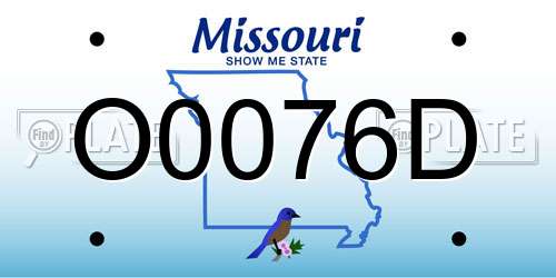 O0076D Missouri License Plate