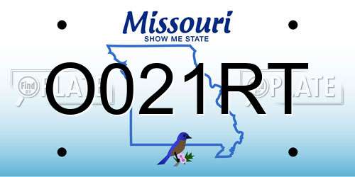 O021RT Missouri License Plate