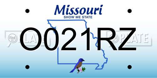 O021RZ Missouri License Plate