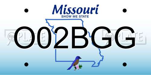 O02BGG Missouri License Plate
