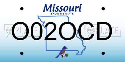 O02OCD Missouri License Plate