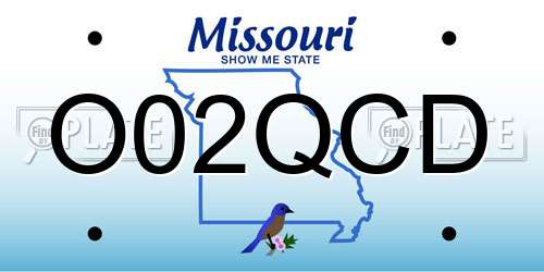 O02QCD Missouri License Plate