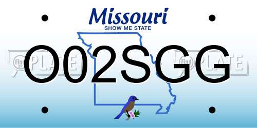 O02SGG Missouri License Plate