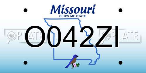 O042ZI Missouri License Plate