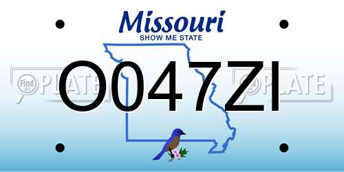 O047ZI Missouri License Plate