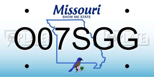 O07SGG Missouri License Plate