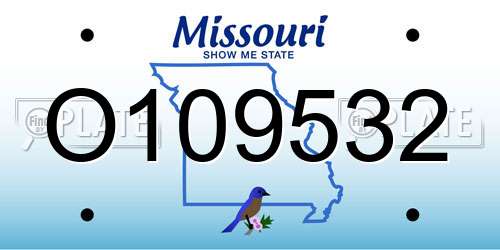 O109532 Missouri License Plate