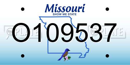 O109537 Missouri License Plate