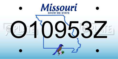 O10953Z Missouri License Plate