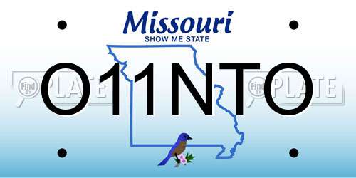 O11NTO Missouri License Plate
