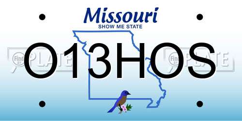 O13HOS Missouri License Plate