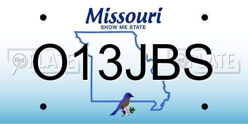 O13JBS Missouri License Plate