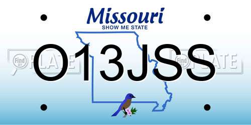 O13JSS Missouri License Plate
