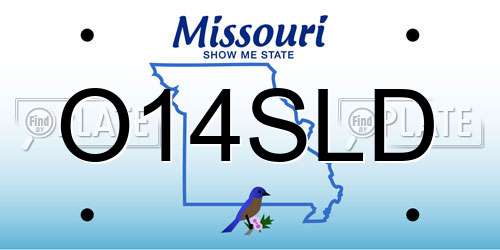 O14SLD Missouri License Plate