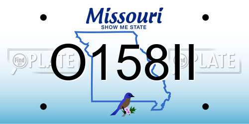 O158II Missouri License Plate