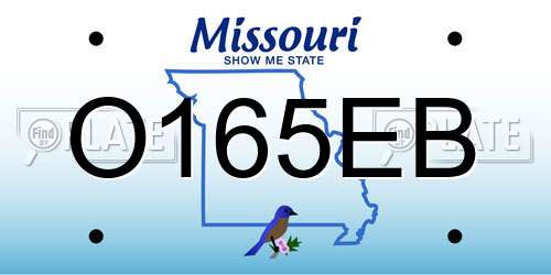 O165EB Missouri License Plate