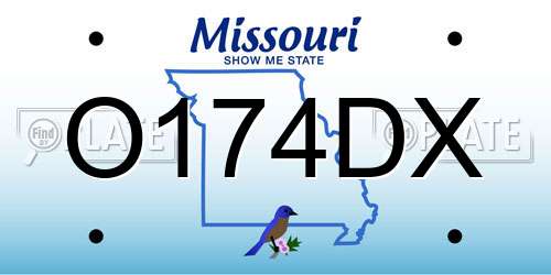 O174DX Missouri License Plate