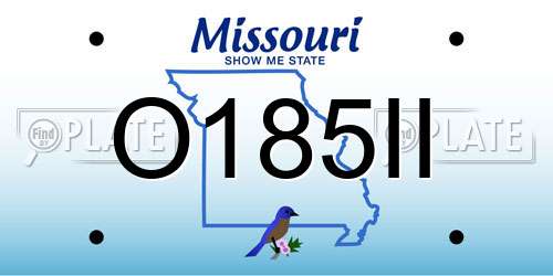 O185II Missouri License Plate