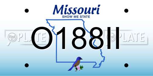 O188II Missouri License Plate