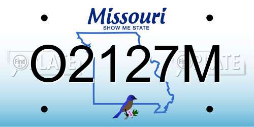 O2127M Missouri License Plate